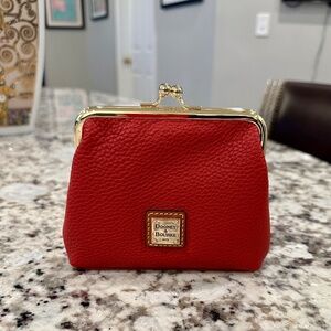 Dooney & Bourke Red Pebble Grain Large Framed Purse Wallet NEW